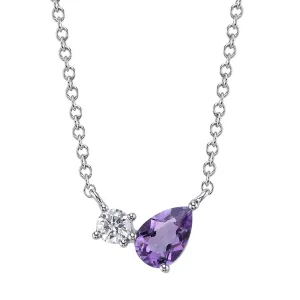 0.11ctw Diamond & Amethyst Necklace