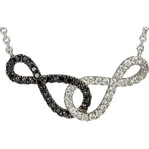 1-5 CTW Black & White Diamond Infinity-Inspired 16" Necklace