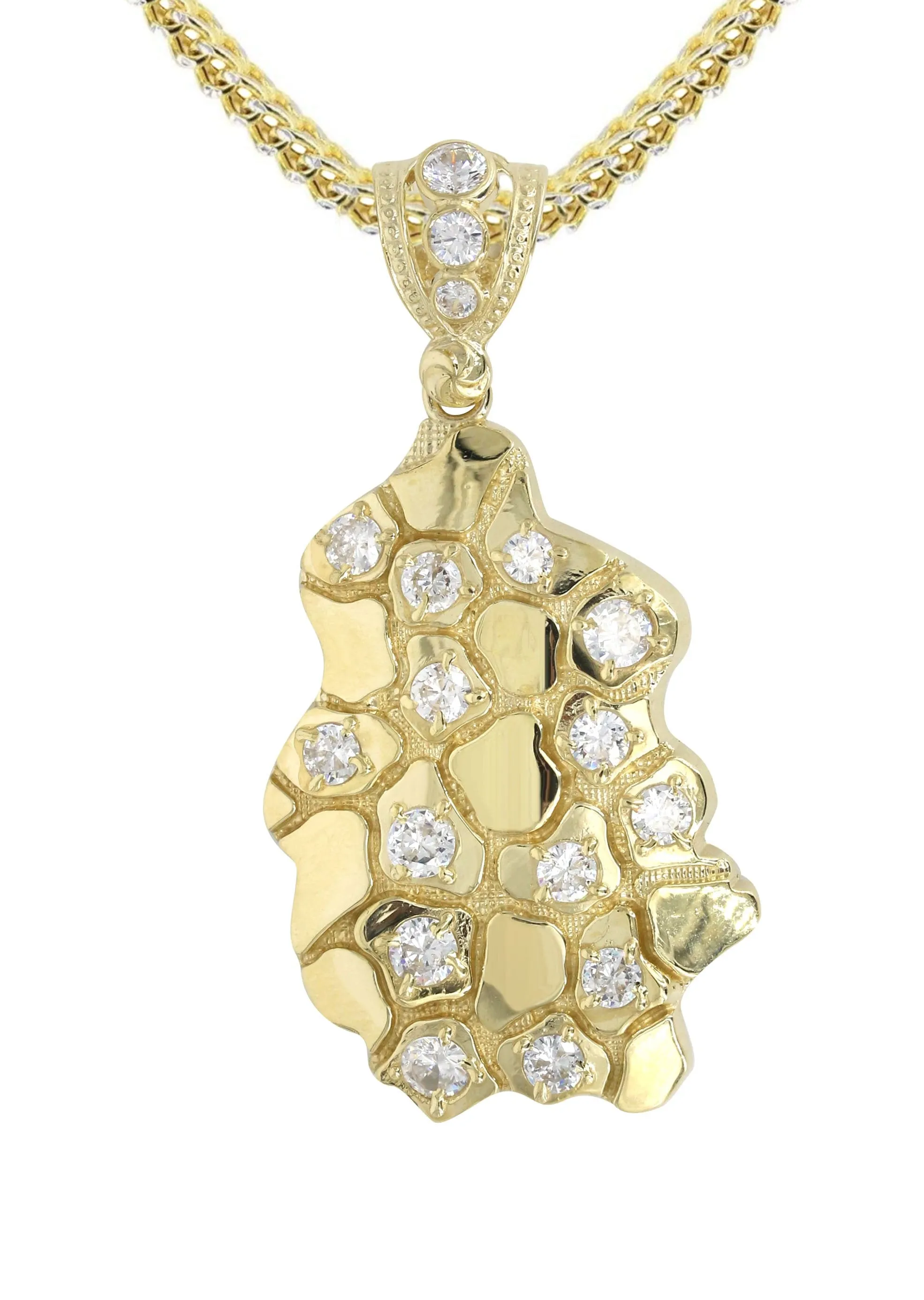 10K Yellow Gold Nugget Necklace | Appx. 19.4 Grams