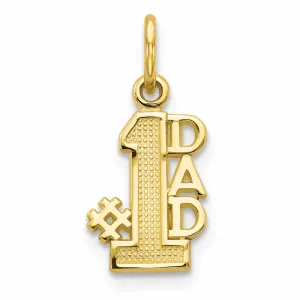 10k Yellow Gold Polished Finish #1 Dad Pendant