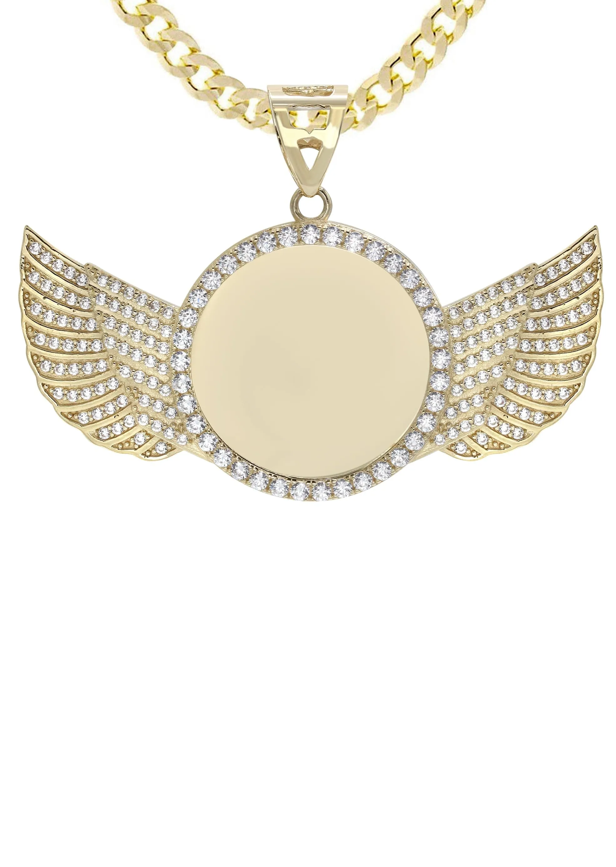 10K Yellow Gold Wings Picture Necklace | Appx. 19.2 Grams