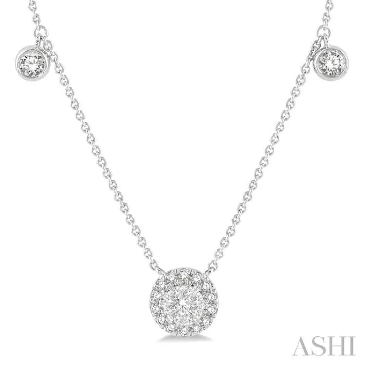 1/3 ctw Circular Lovebright Round Cut Diamond Necklace in 14K White Gold