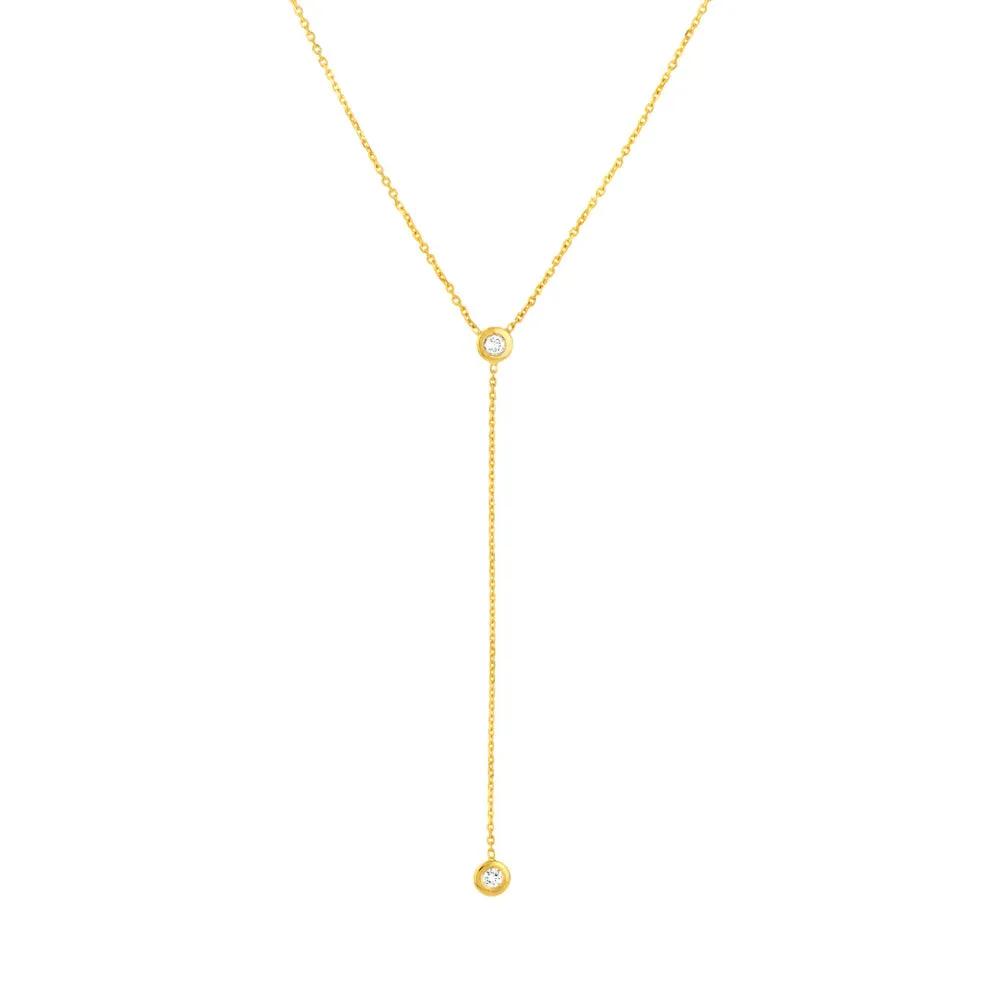 14k Adjustable Diamond Y-Necklace