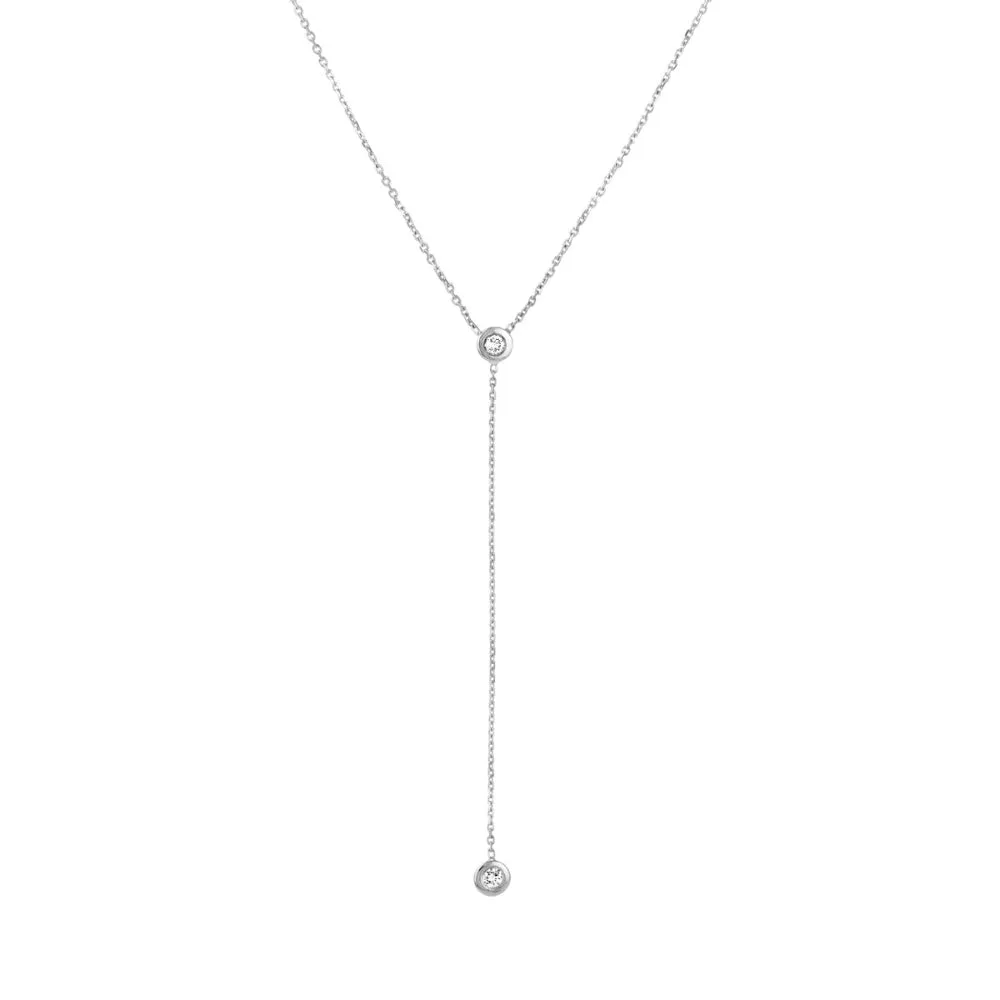 14k Adjustable Diamond Y-Necklace