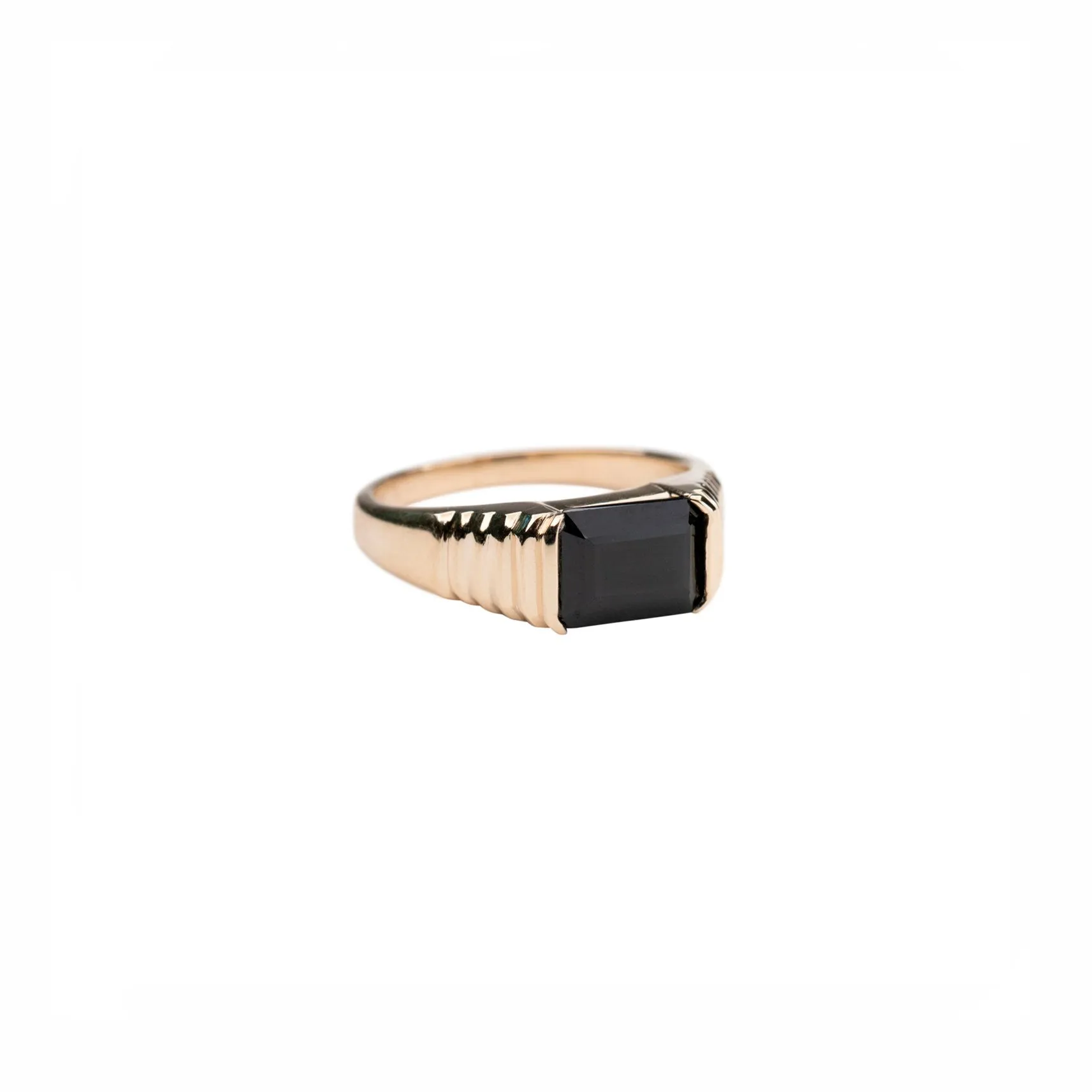 14k Black Onyx Pyramid Ring