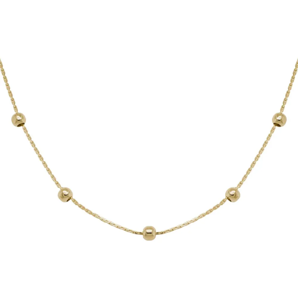 14k Gold Beaded Chain 16"