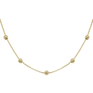 14k Gold Beaded Chain 16"