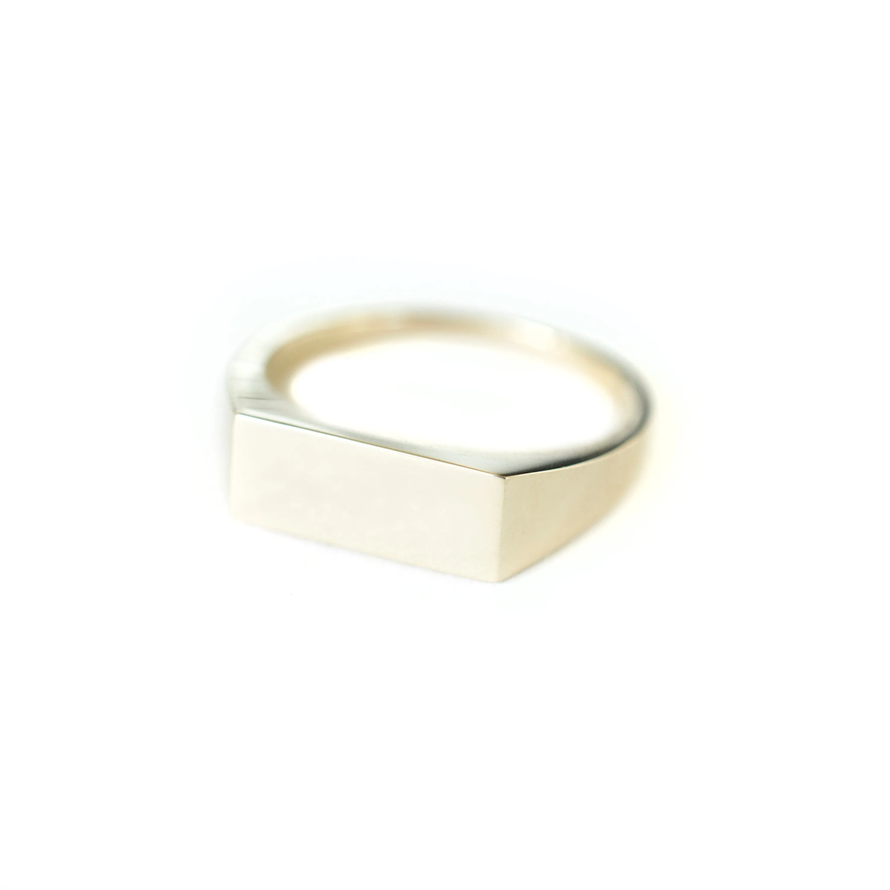 14k Gold Rectangle Signet Ring