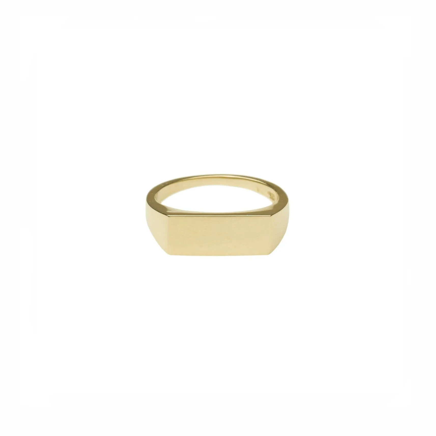 14k Gold Rectangle Signet Ring