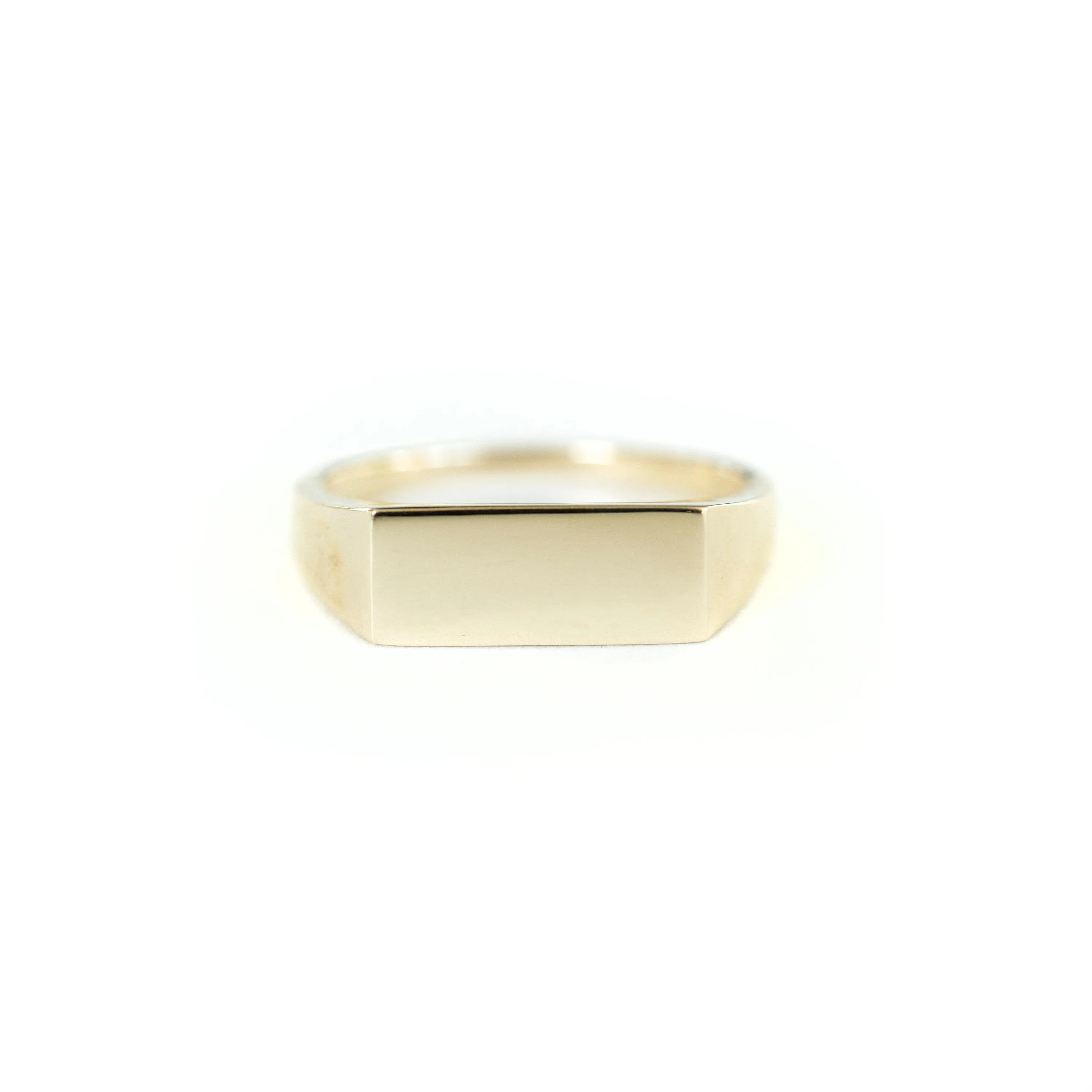 14k Gold Rectangle Signet Ring