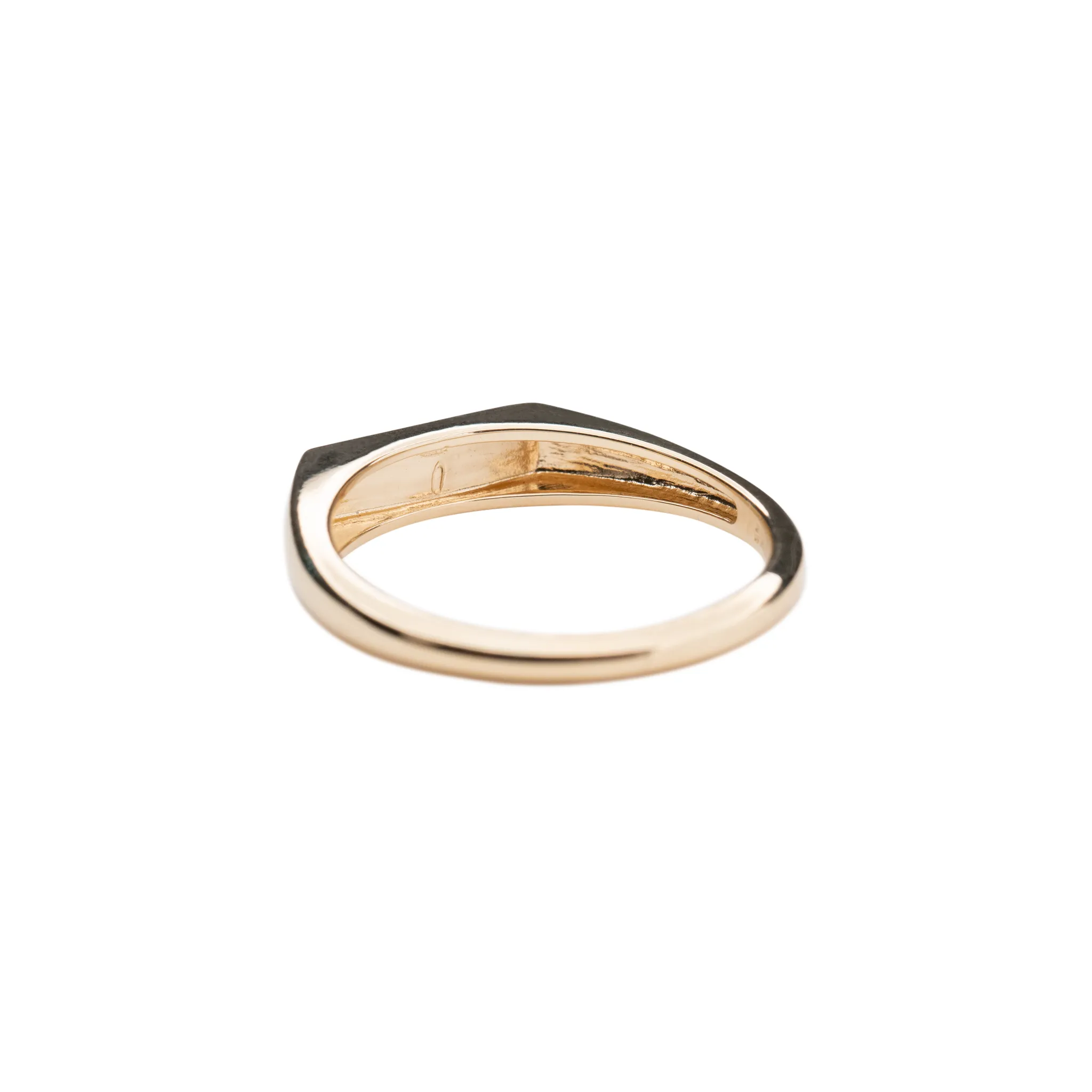 14k Rectangle Diamond Signet Ring