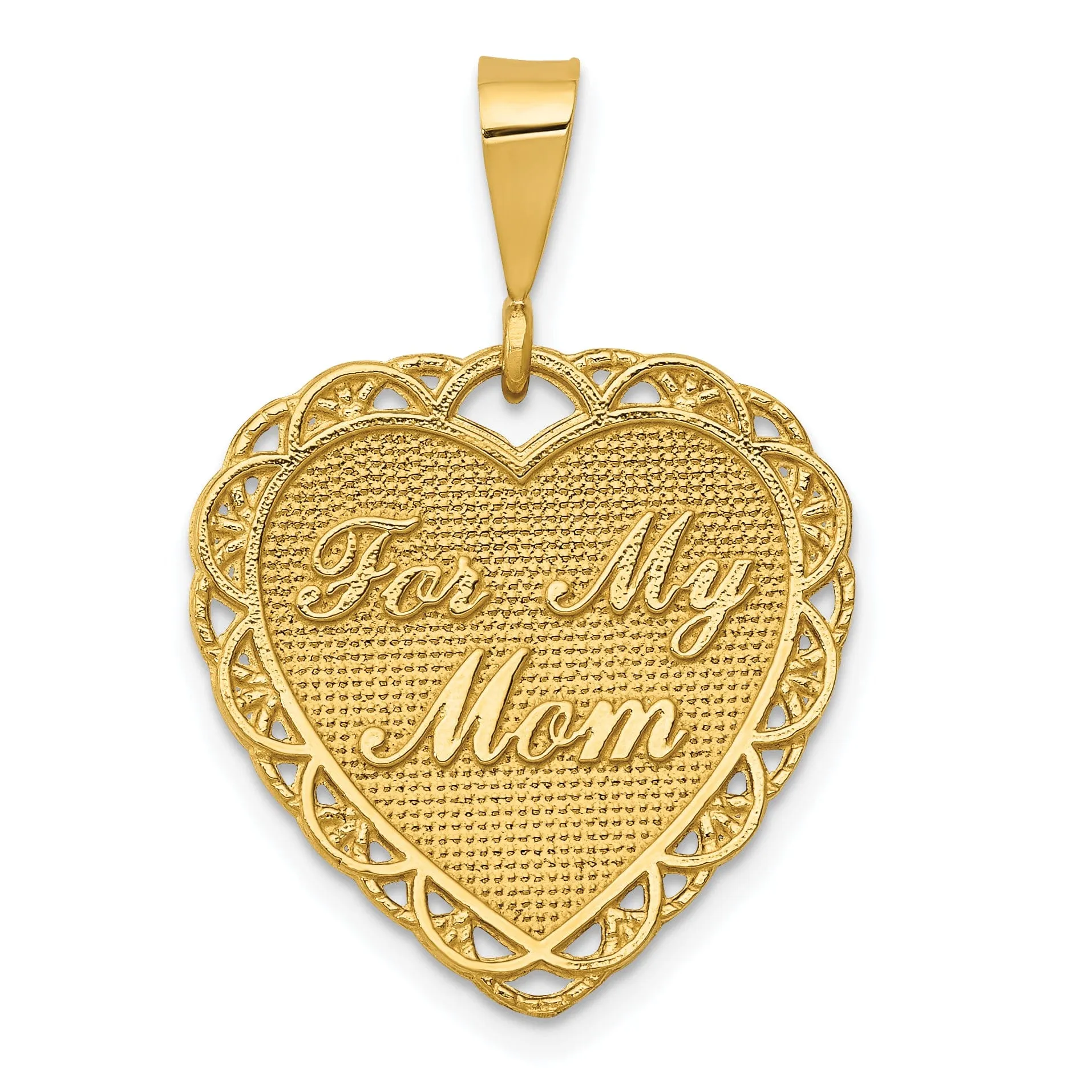 14k Yellow Gold for My Mom Charm Pendant