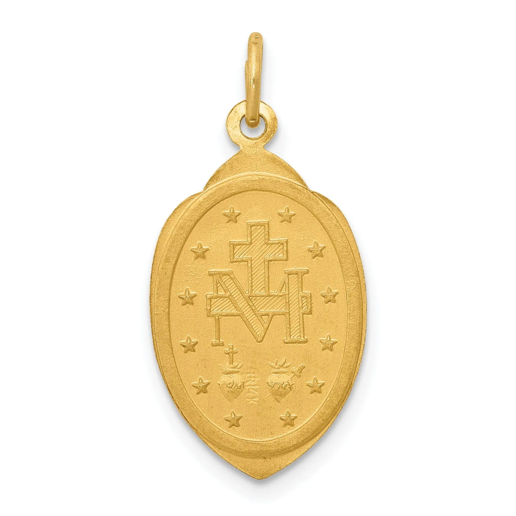 14k Yellow Gold Miraculous Medal Charm Pendant