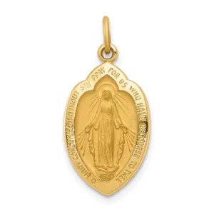 14k Yellow Gold Miraculous Medal Charm Pendant