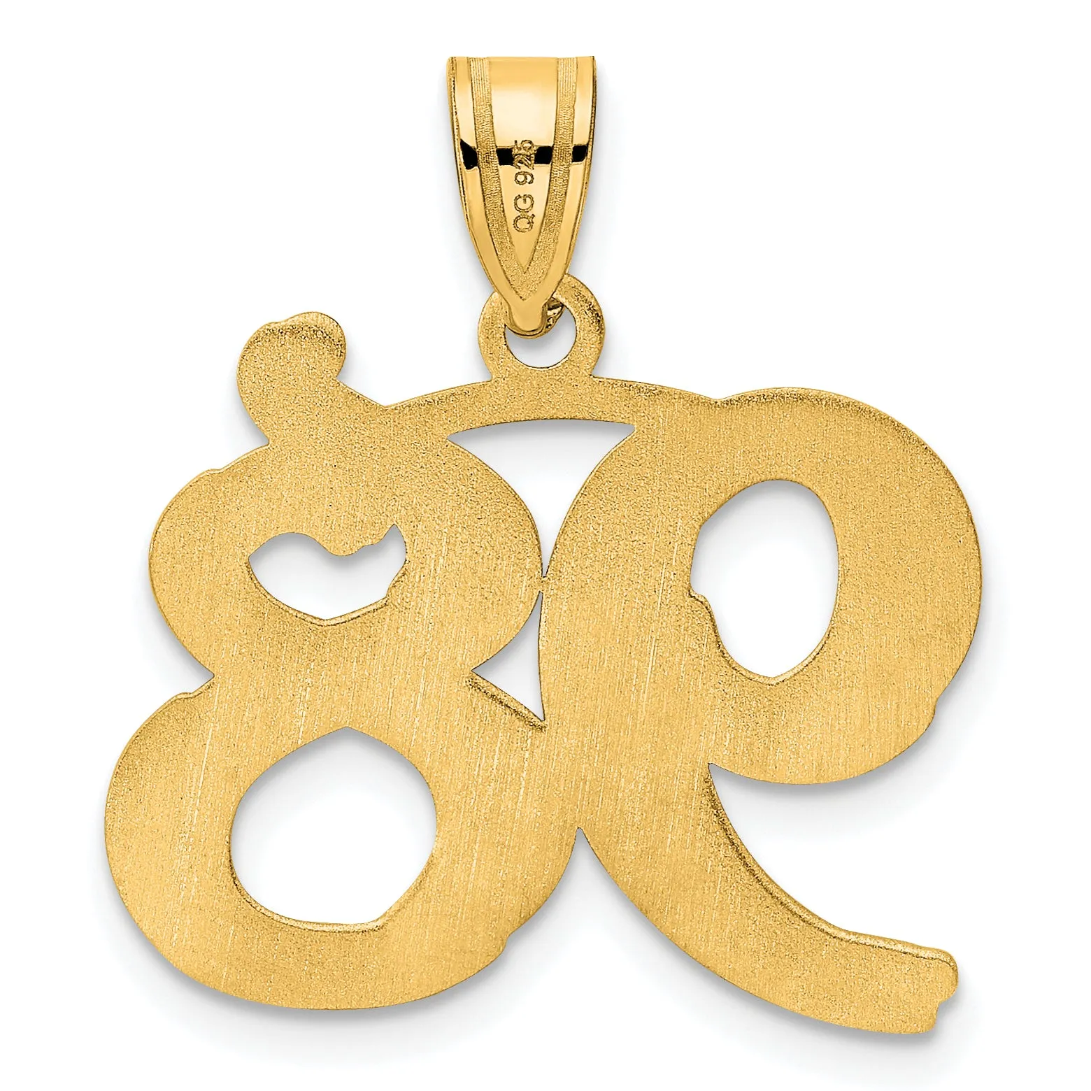 14k Yellow Gold Polished Etched Number 98 Pendant