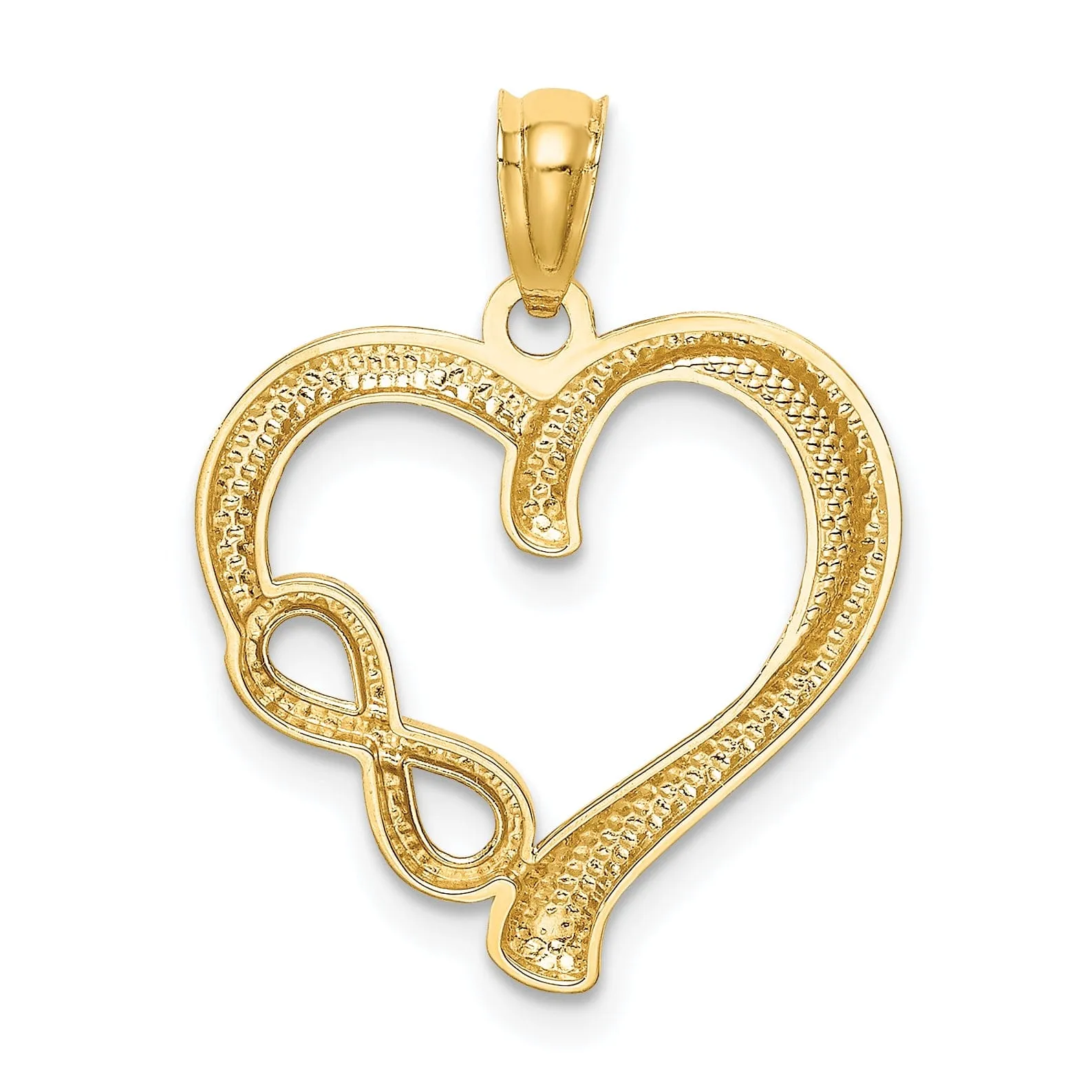 14k Yellow Gold Polished Infinity Heart Pendant