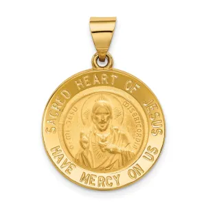 14k Yellow Gold Sacred Heart of Jesus Pendant