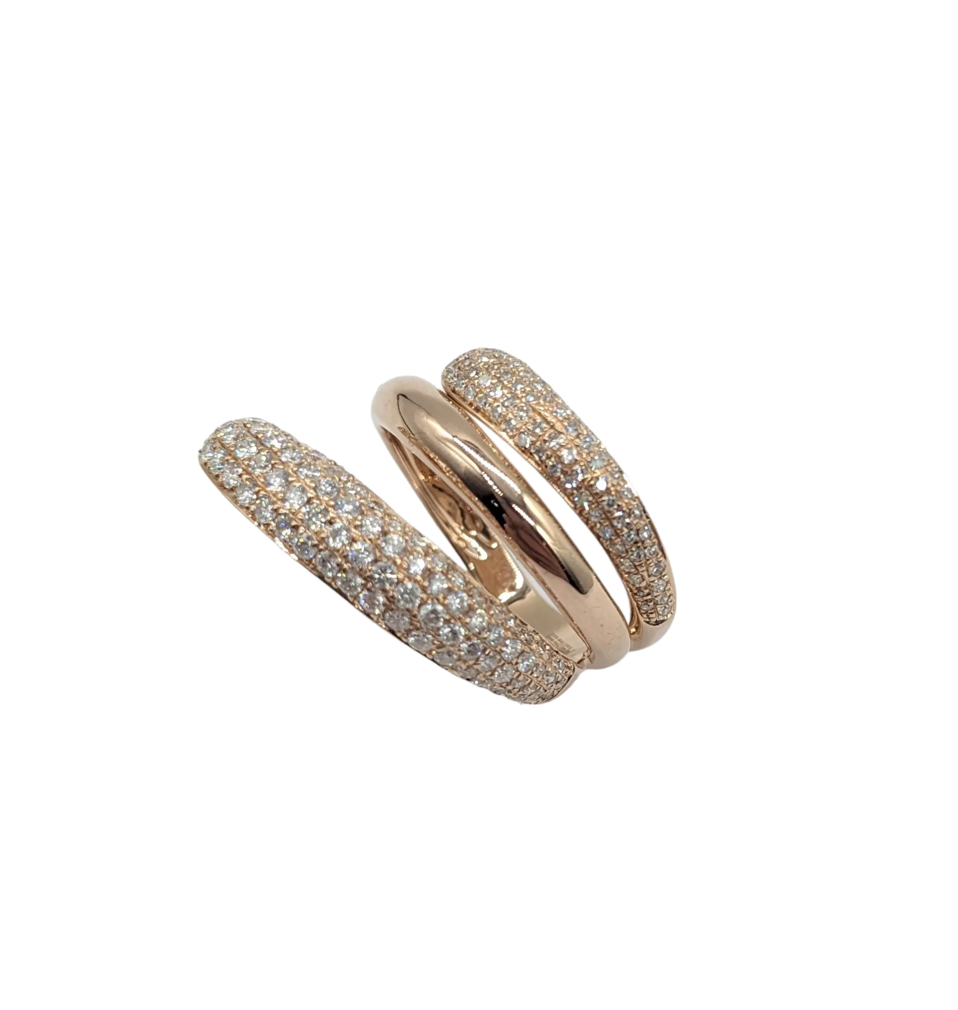 1.5 Carat Diamond Rose Gold Swirl Ring