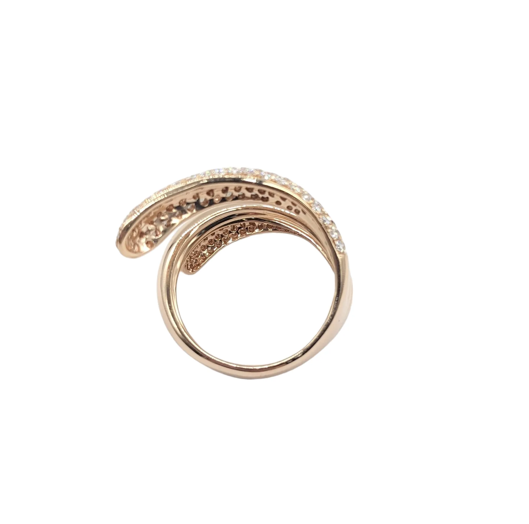 1.5 Carat Diamond Rose Gold Swirl Ring