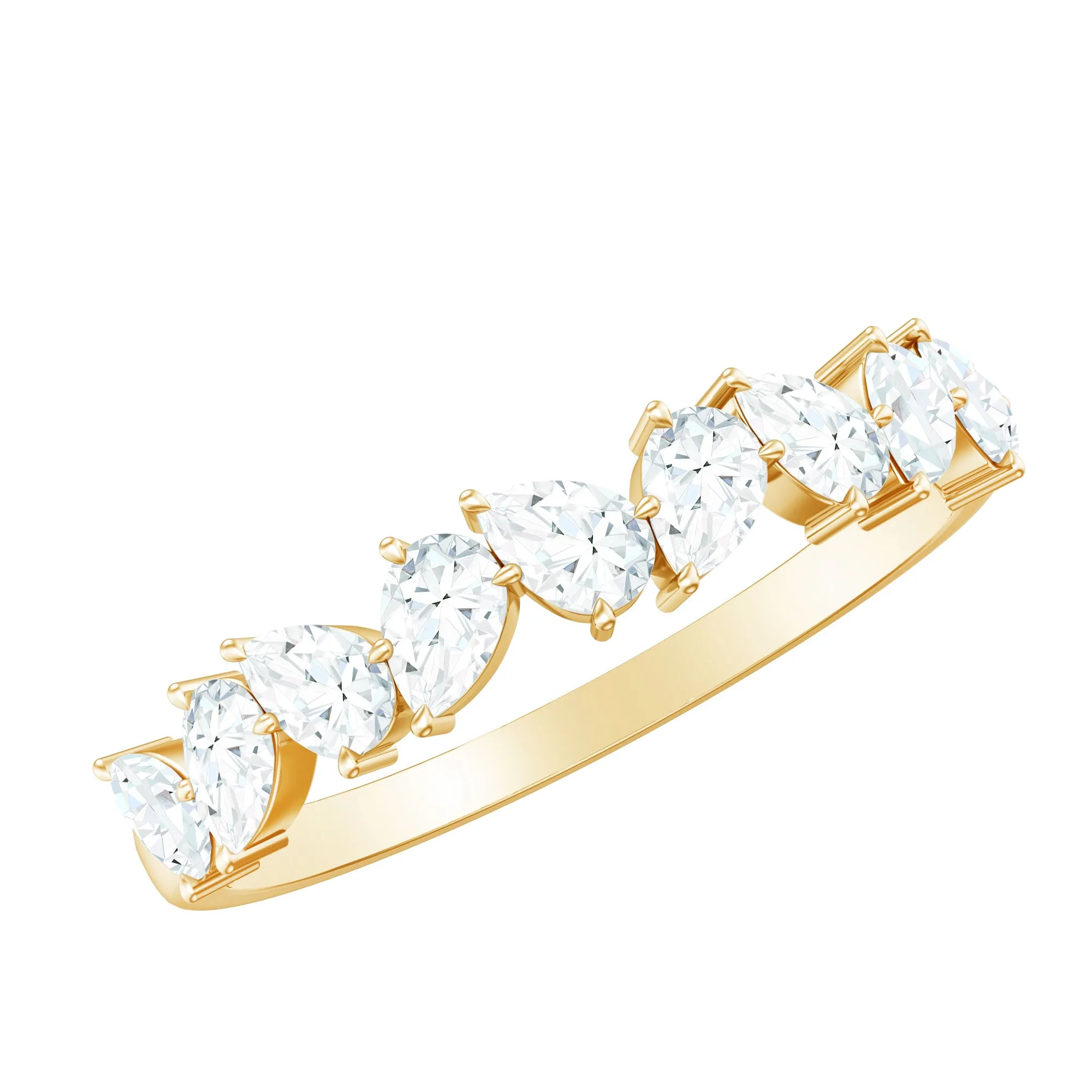 1.50 CT Pear Cut Zircon Elegant Eternity Ring