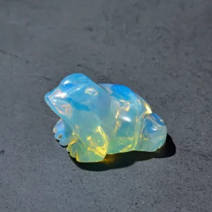 1.5" Opalite Moonstone Frog Gemstone Carving