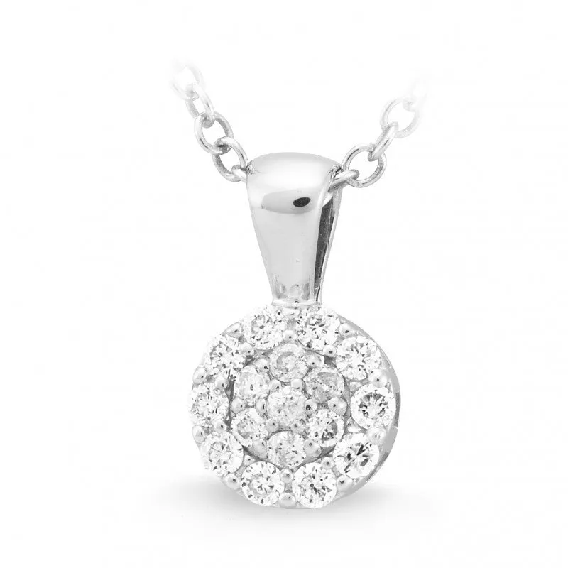 18ct Diamond Cluster Set Pendant