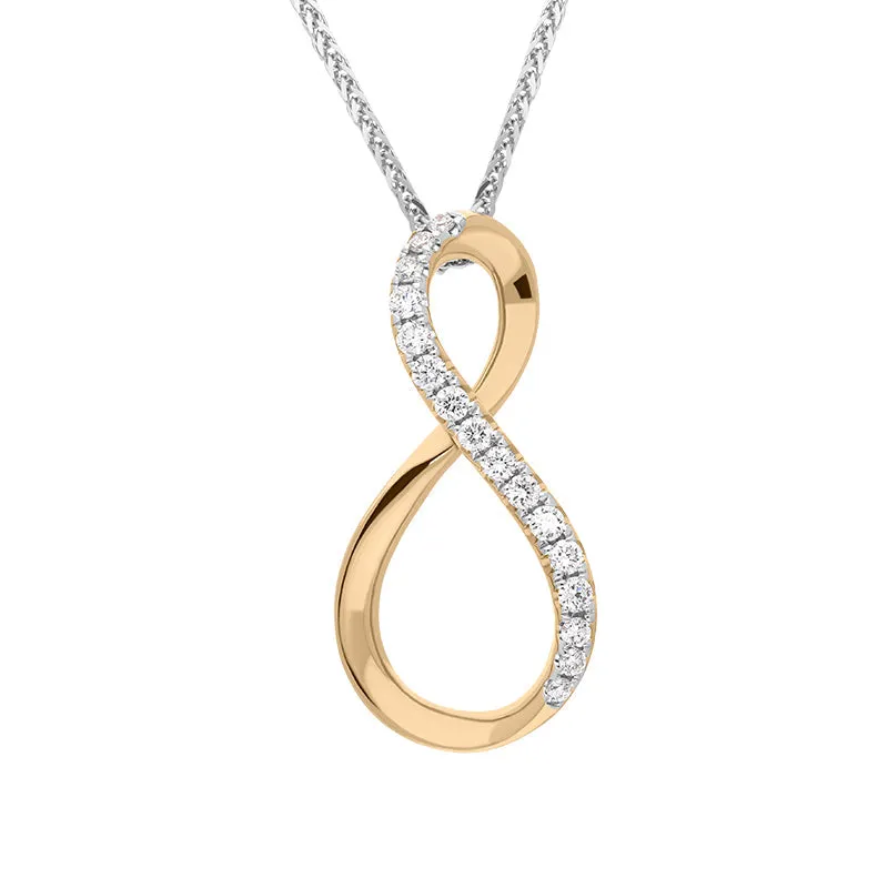 18ct Rose and White Gold Diamond Infinity Symbol Necklace