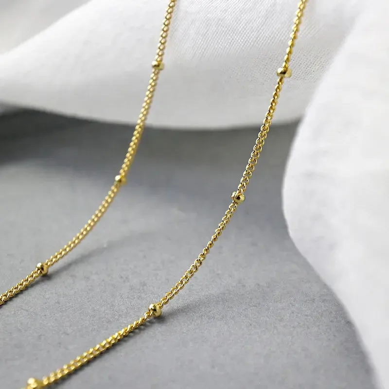 18K Gold-Filled 1MM Beaded Necklace