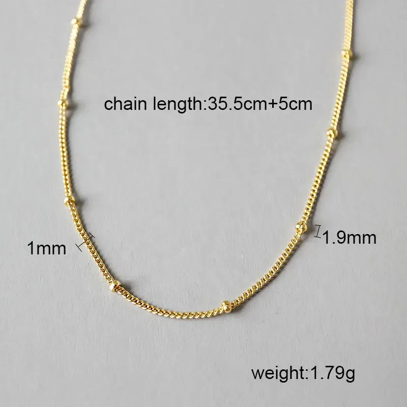 18K Gold-Filled 1MM Beaded Necklace