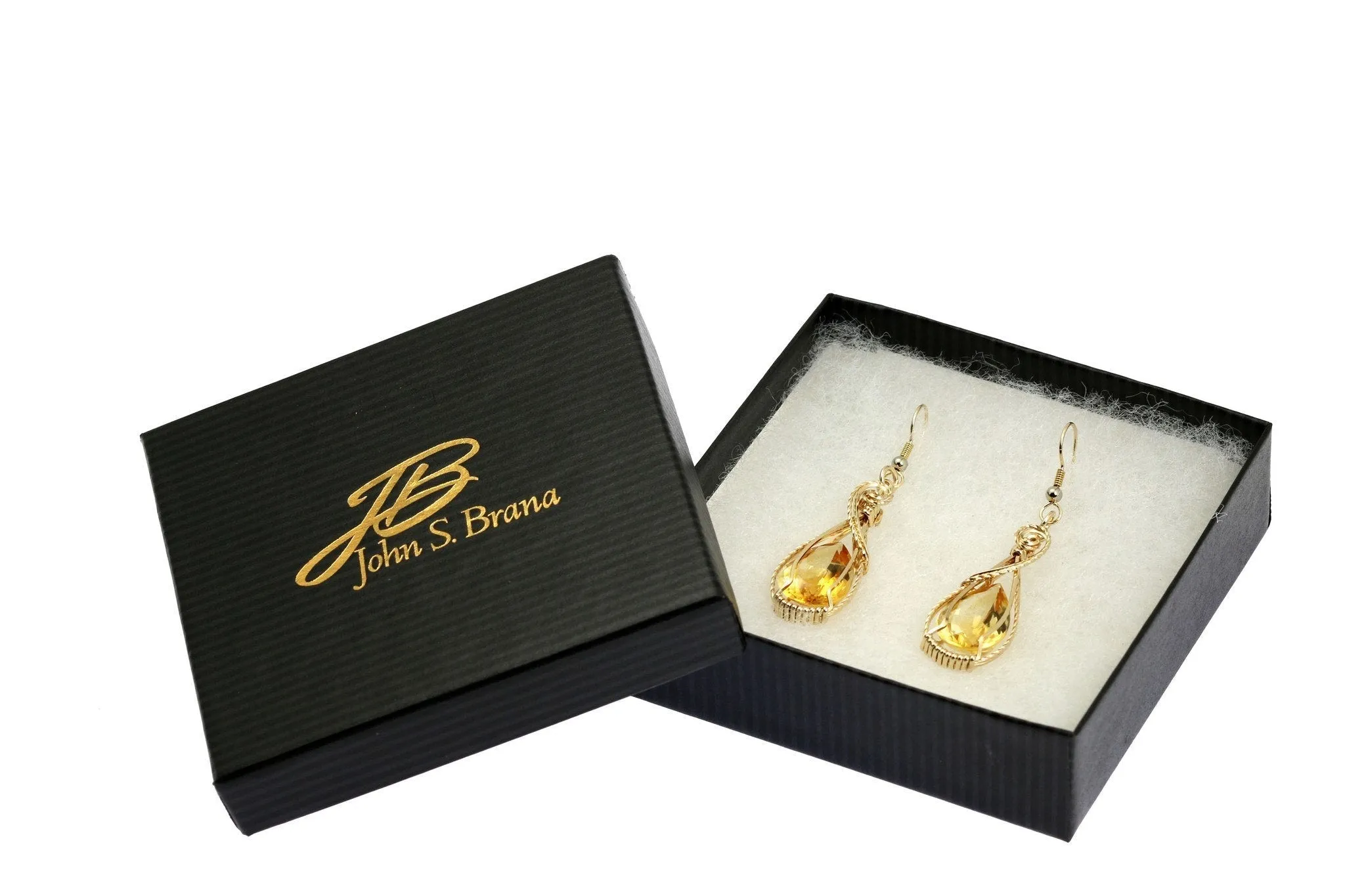 19 CT Cushion Cut Citrine 14K Gold-filled Earrings