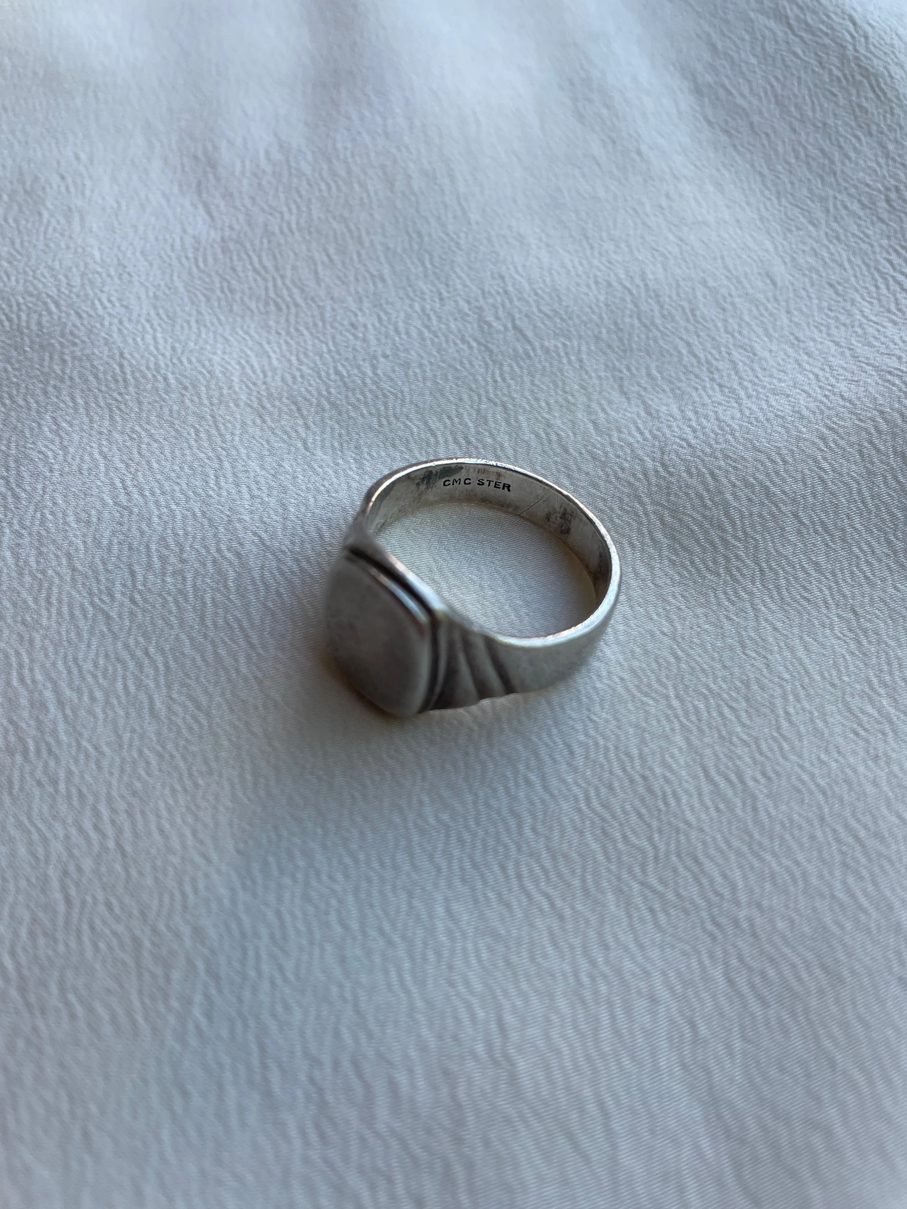 1950s Silver Signet Ring No Engraving! Size 10 R116