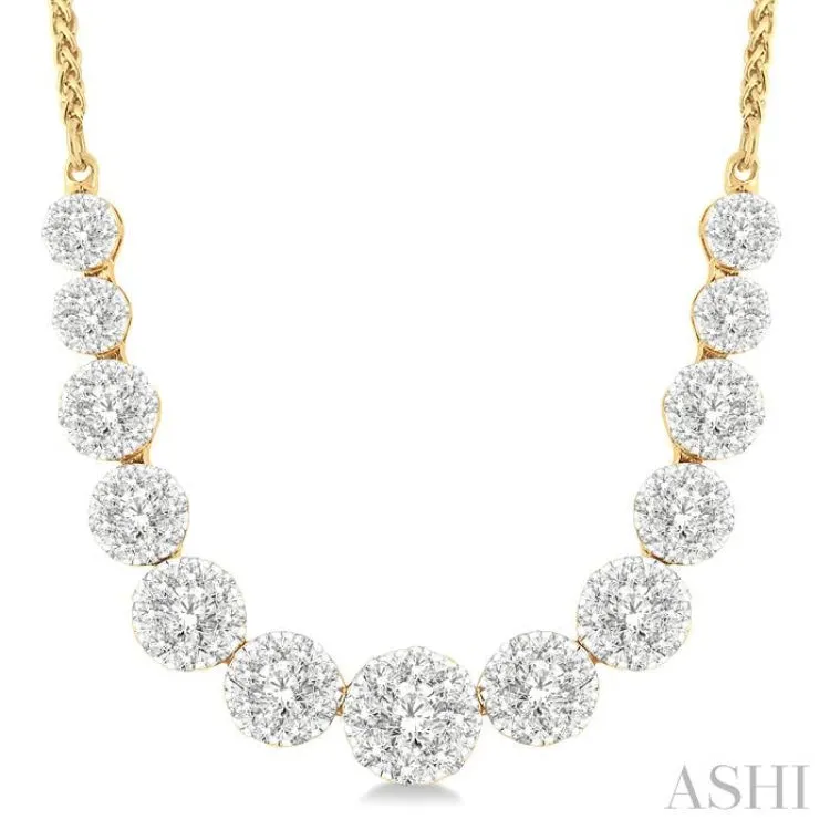 2 Ctw Round Cut Diamond Lovebright Necklace in 14K Yellow and White Gold