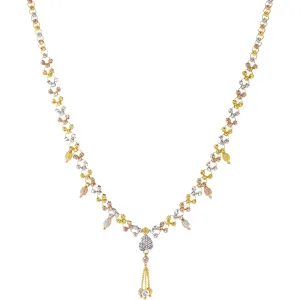 22K Multi-Tone Gold Beaded Chain Necklace (21.5gm)