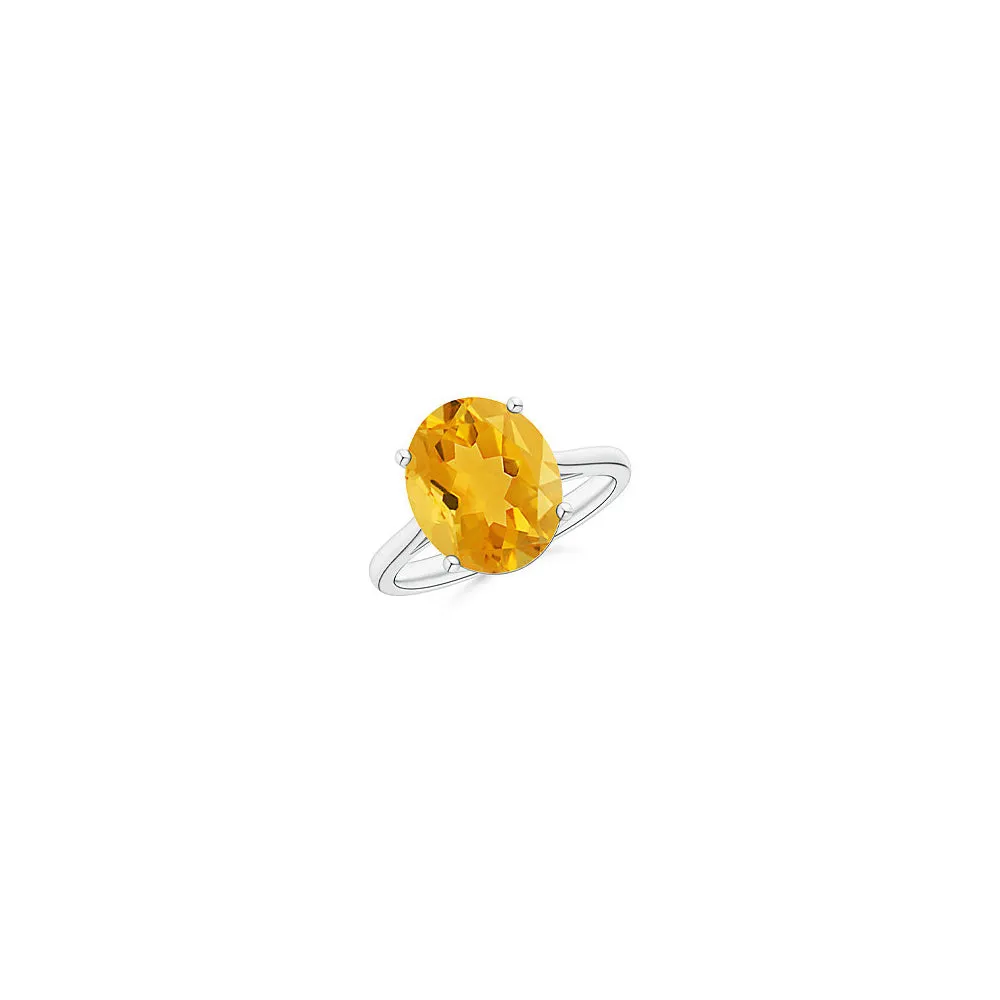 5.00 CTTW Genuine Citrine Gemstone Oval Cut Ring