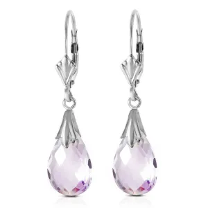 6 Carat 14K Solid White Gold Enticement Amethyst Earrings