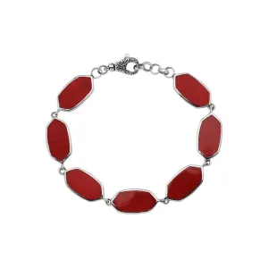 AB-1225-CR Sterling Silver Bracelet With Coral