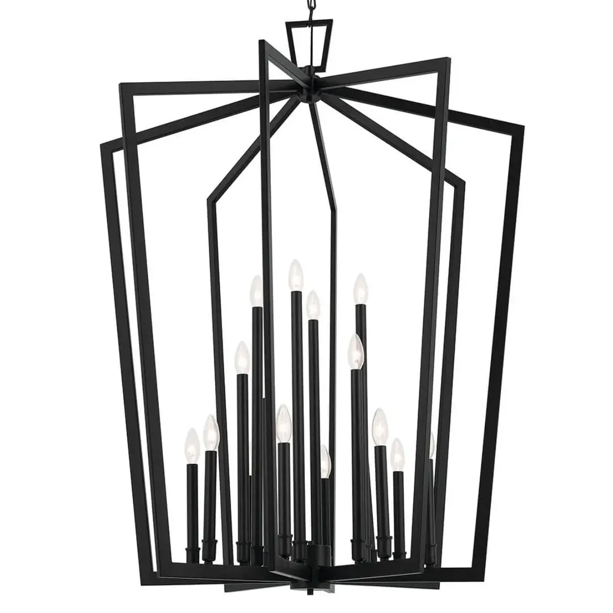 Abbotswell 37 in. 16 Lights Chandelier Black Finish