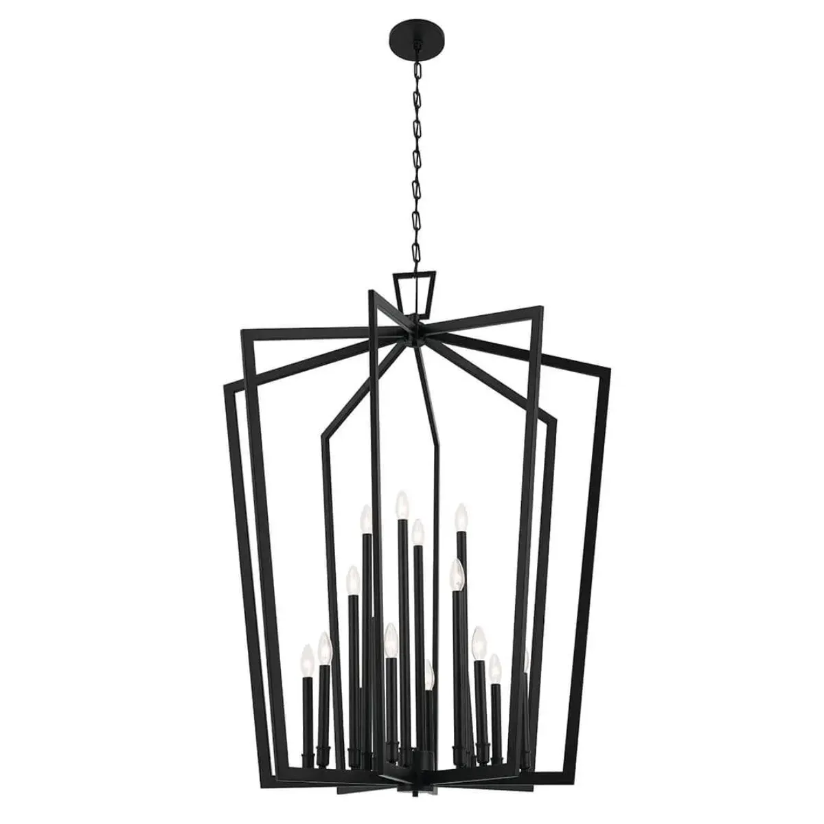 Abbotswell 37 in. 16 Lights Chandelier Black Finish