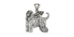 Afghan Hound Angel Pendant Jewelry Sterling Silver Handmade Dog Pendant AF10-AP