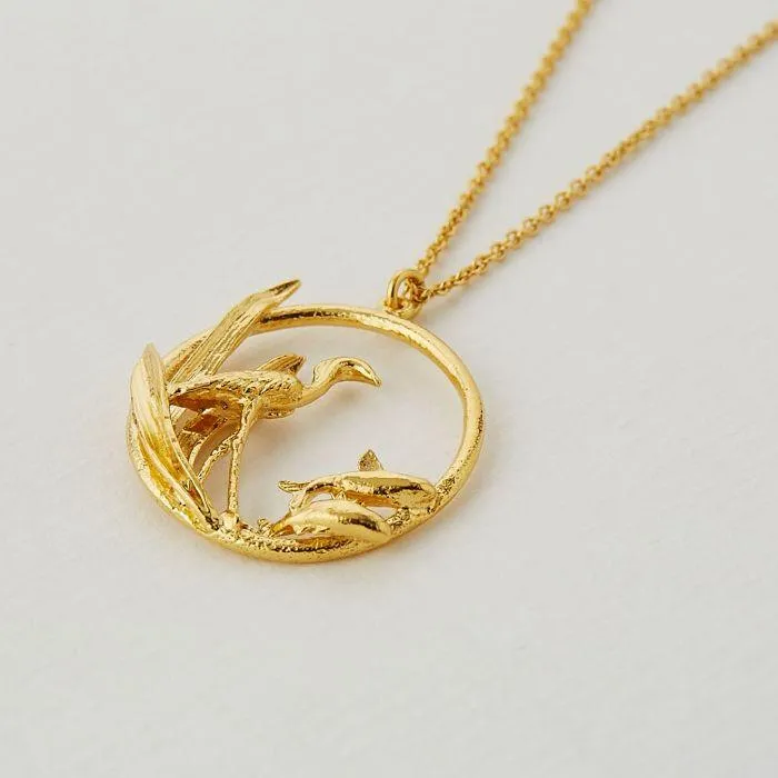 Alex Monroe The Heron & The Fish Loop Necklace