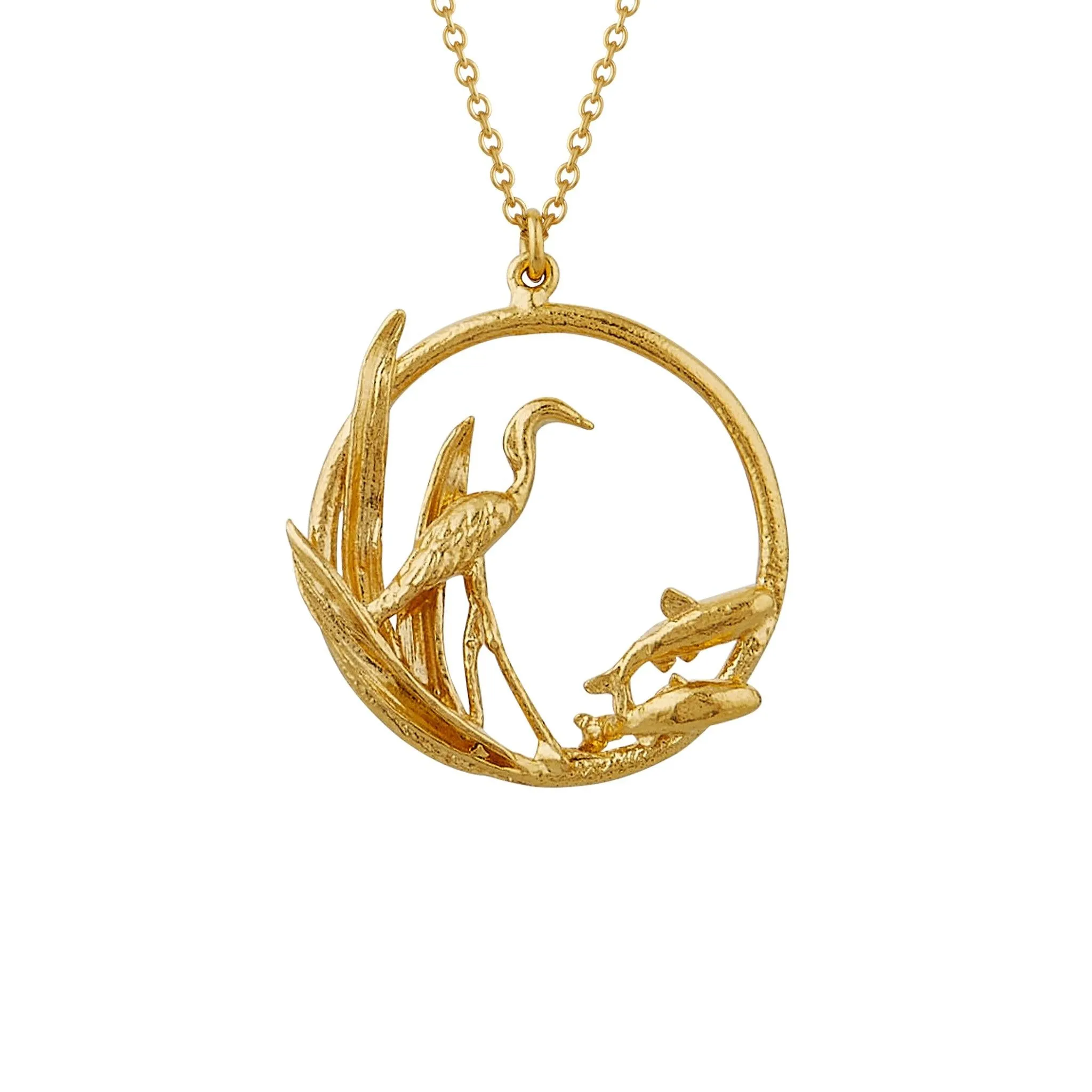 Alex Monroe The Heron & The Fish Loop Necklace