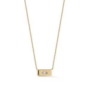 Alexa Jordyn Mini Inlay Gold Bar Necklace