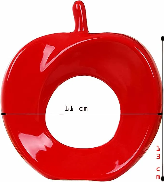 Amber Ceramic Small Size Red Apple Shape Show Piece for Home Decor/Table top Size 13 cm