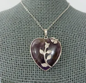 Amethyst Flower Pendant Necklace