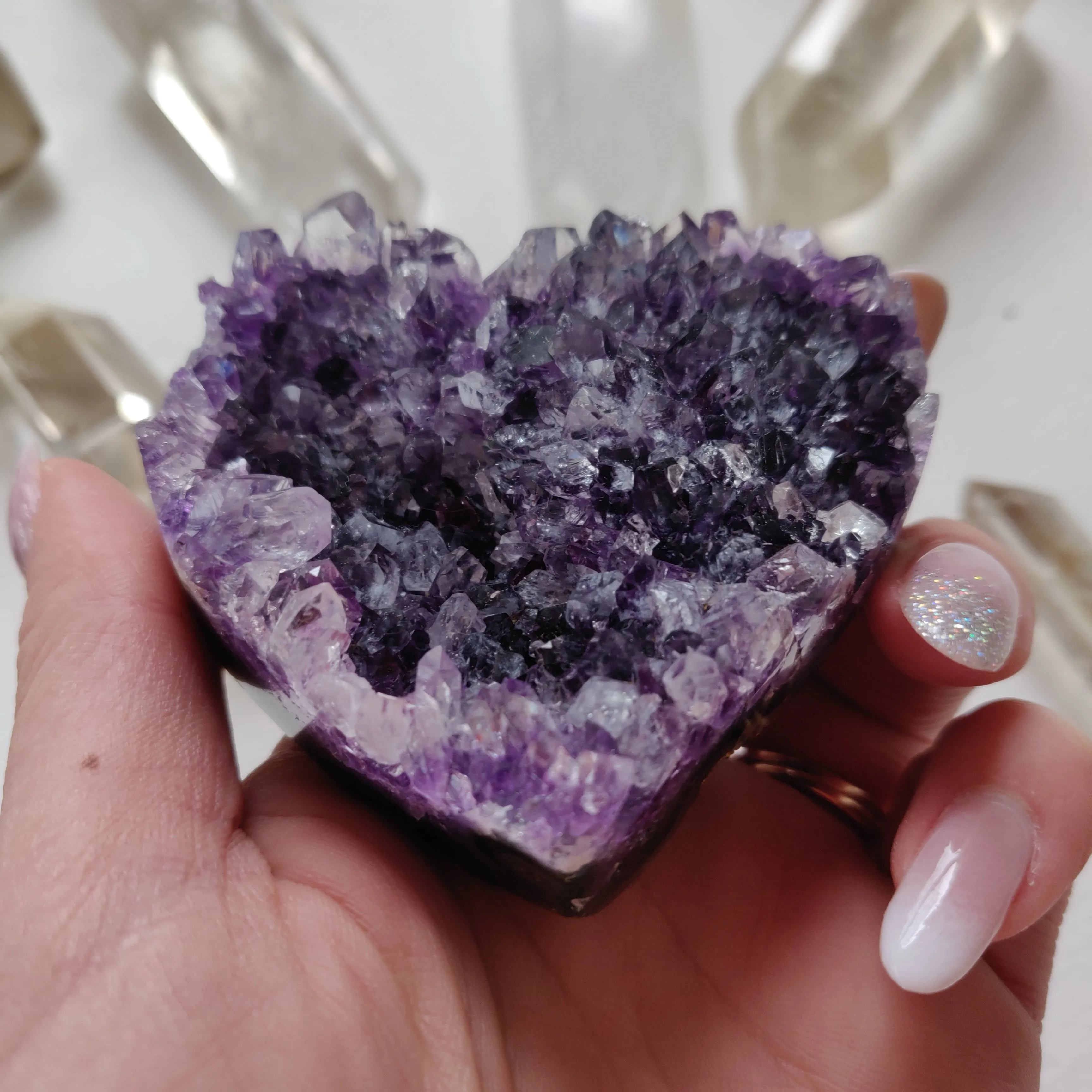 Amethyst Geode Heart (#2A)