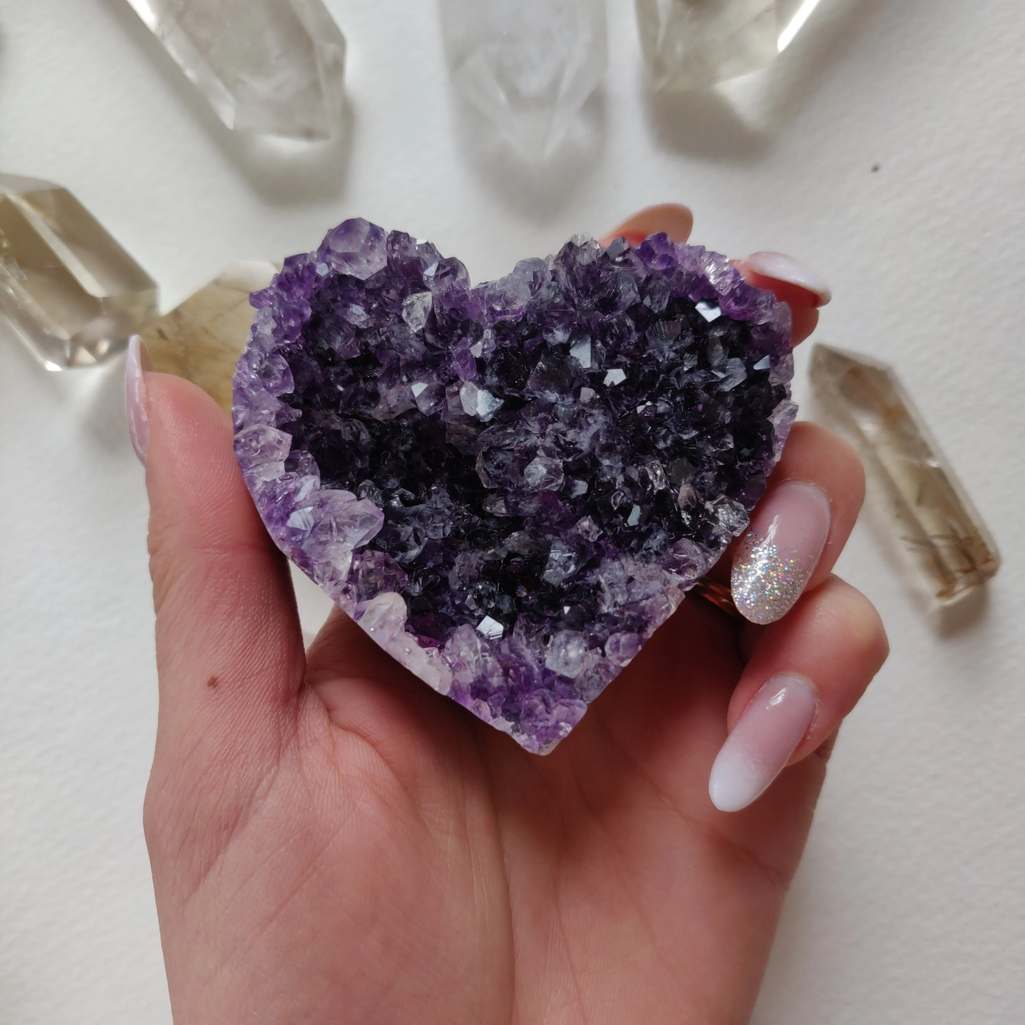 Amethyst Geode Heart (#2A)