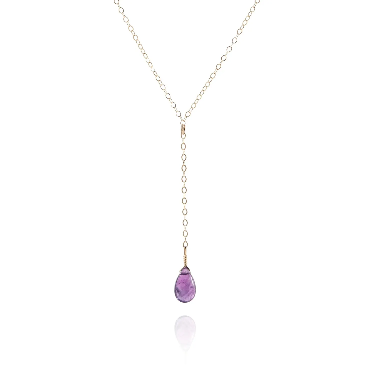 Amethyst Lariat Drop Necklace