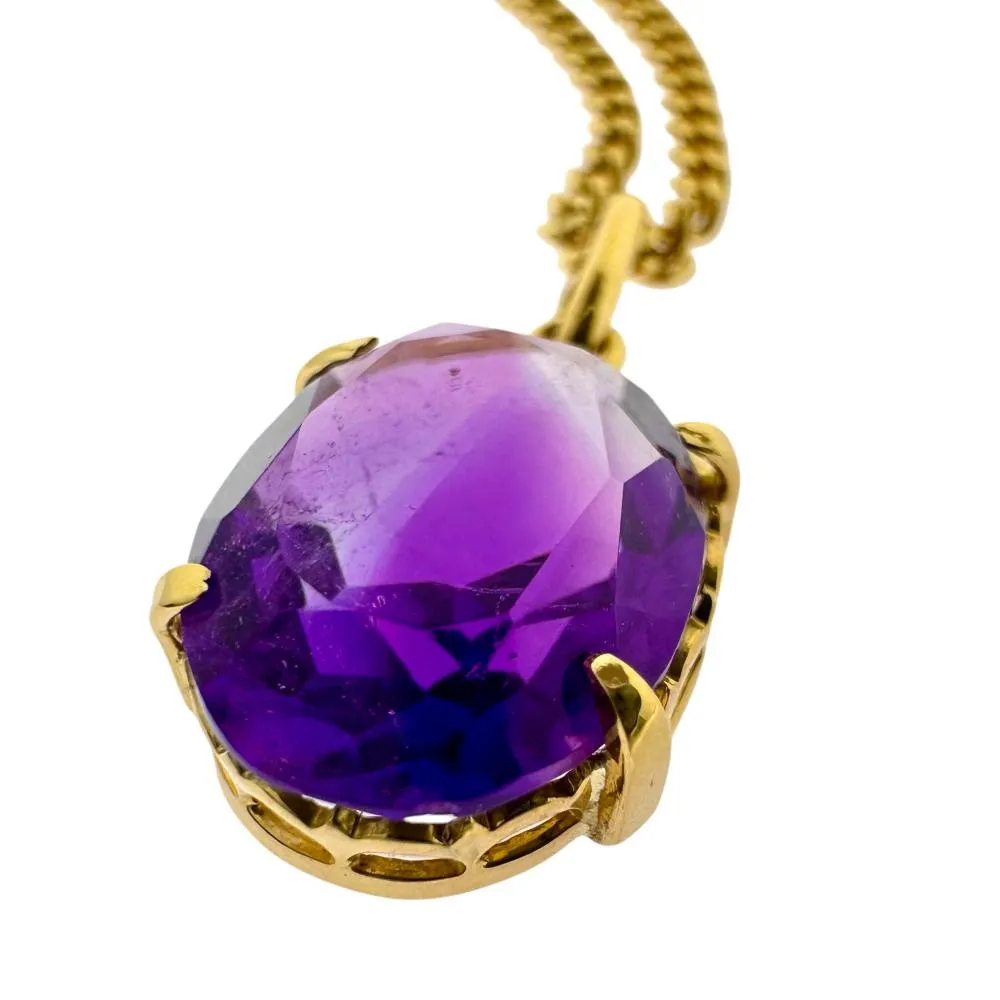 Amethyst Necklace K18 Gold 40cm