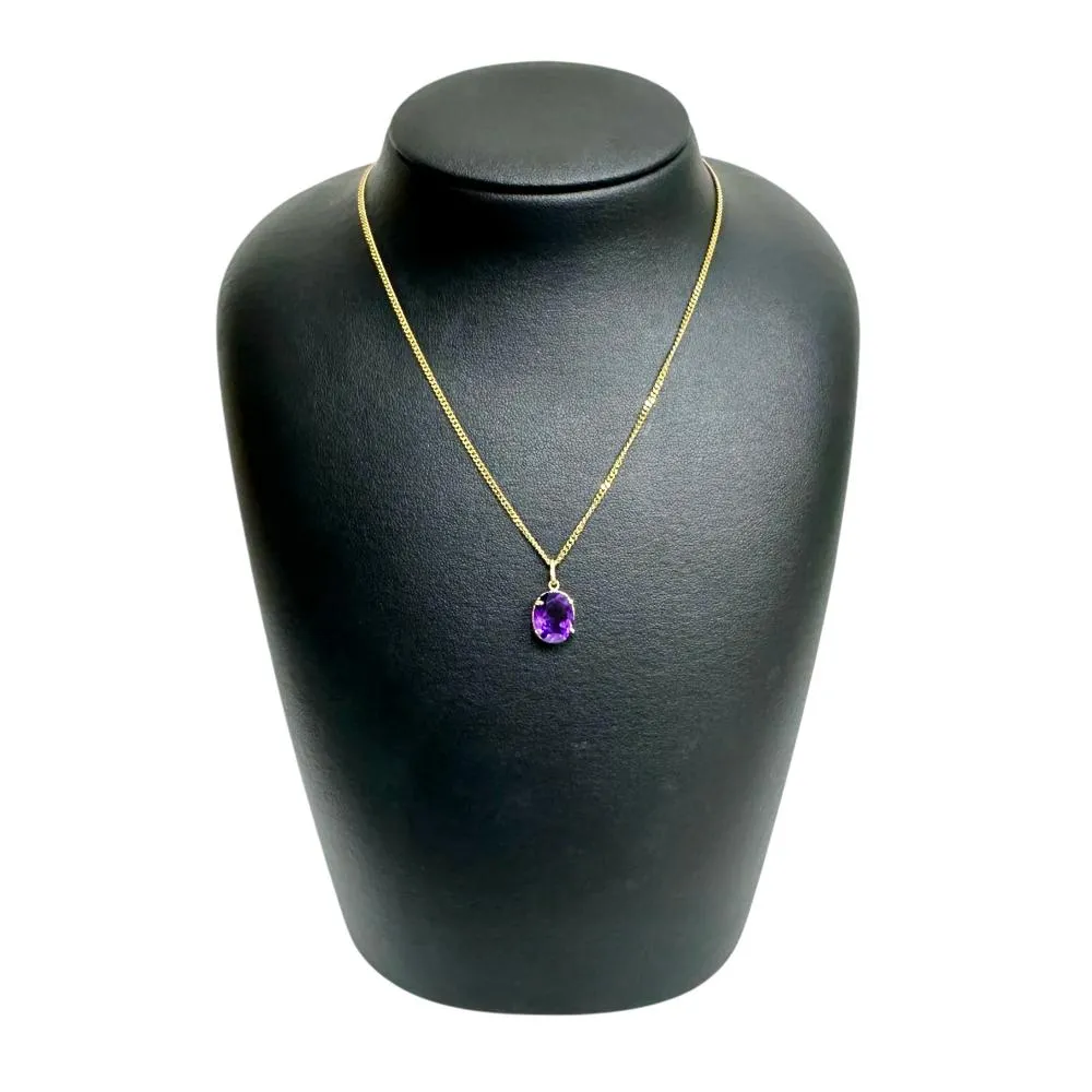 Amethyst Necklace K18 Gold 40cm