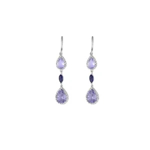 Amethyst, Pink Amethyst and Diamond Earrings